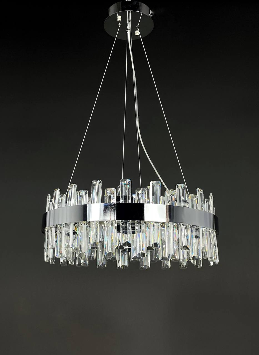 Люстра подвесная светодиодная 99317-600 L, 96 Вт, до 20 кв м, хром