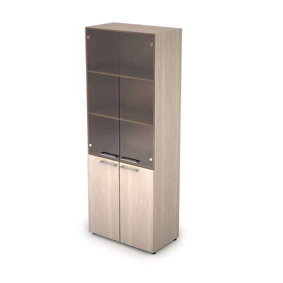 4Ш.005.3 Шкаф стеллаж высокий со стеклом (798*446*2112)