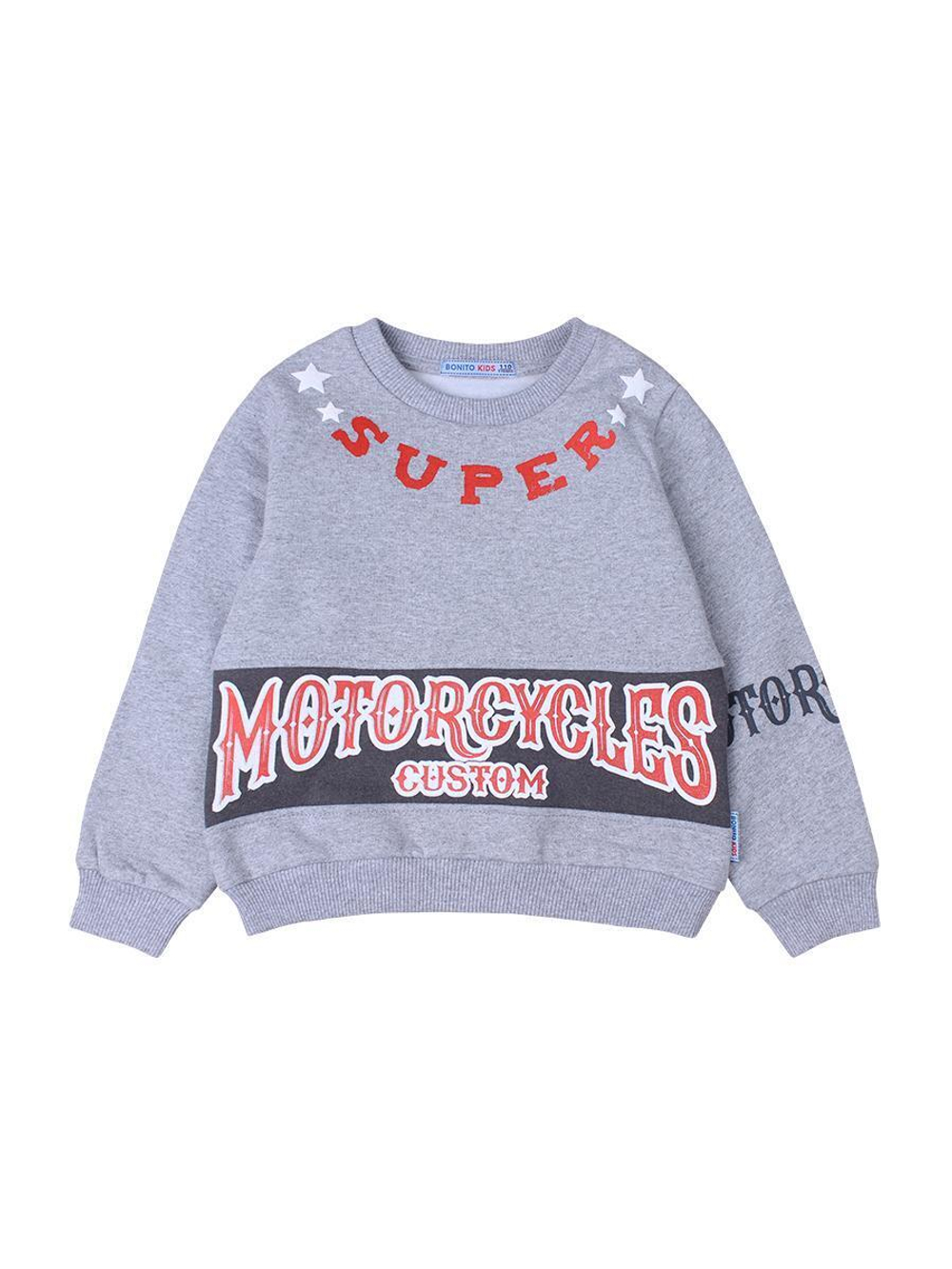 Джемпер д/мал футер р.128 сер.мел (Bonito) BK1366DJ