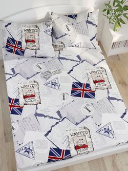 Постельное белье Сказка "WANTED" евро наволочки 50х70 2шт Простынь на резинке 180х200 см Пододеяльник 200х215 см