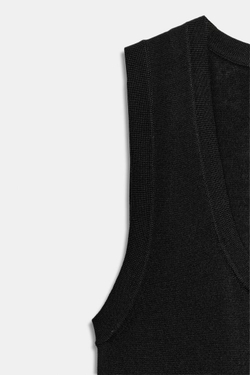 ZARA ТОП ИЗ ТОНКОГО ТРИКОТАЖА, ЧЕРНЫЙ