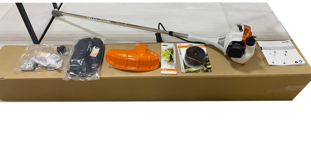 Триммер STIHL FS55 бензиновый, ширина скашивания 55см, полная комплектация с катушкой и ножом ОРИГИНАЛ