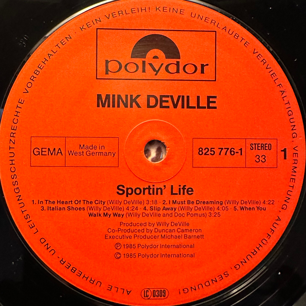 Mink DeVille ‎– Sportin' Life (Германия 1985г.)