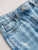 Джинсы с заклепками для девочки Next B02-937, Синий