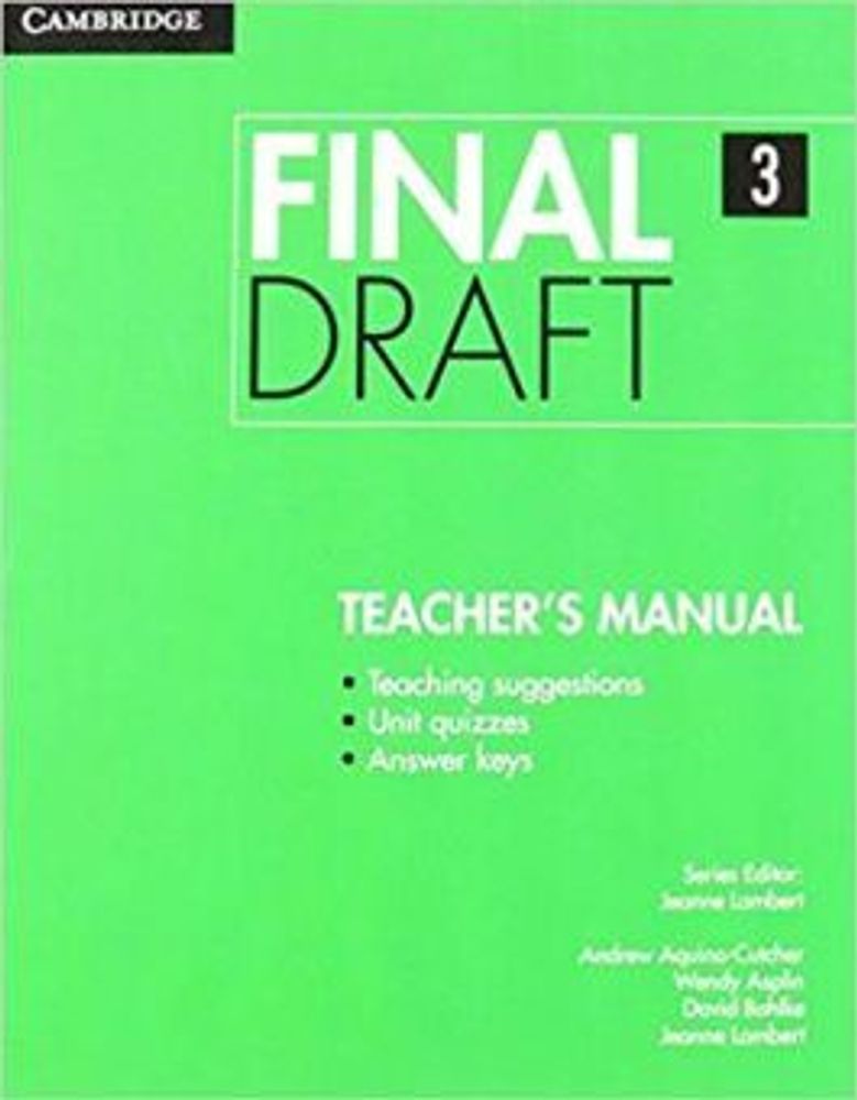 Final Draft 3 Teacher&#39;s Manual
