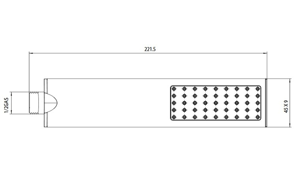 Bossini Flat One душевая лейка 221x45x9 мм, цвет черный матовый
