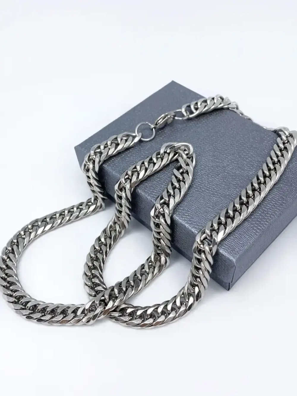 Массивная цепочка толстого плетения из стали