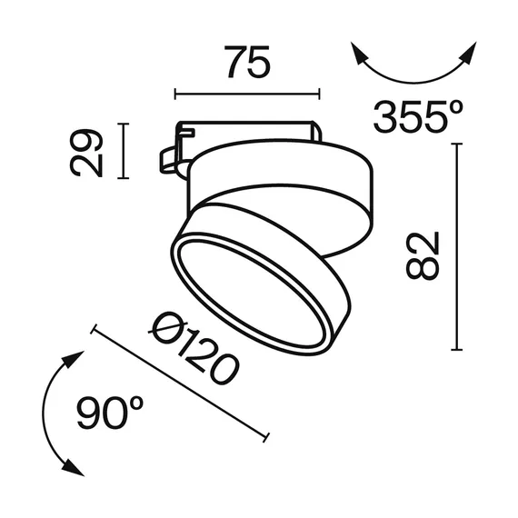 Трековый светильник Онда / ONDA Unity 4000K 18Вт 120° Technical tr007-1-18w3k-b4k