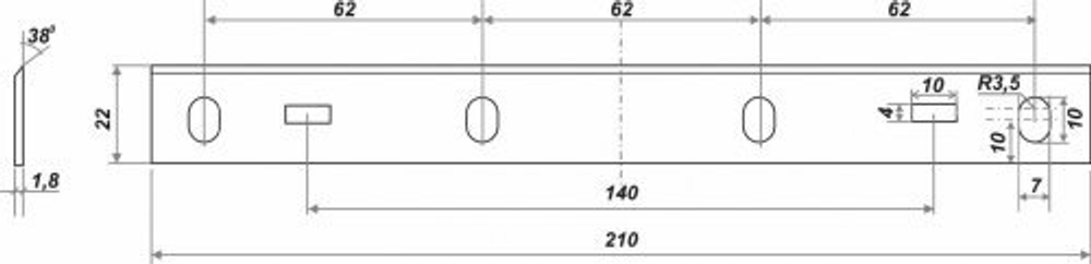 Нож 210х22х1,8 мм для Корвет-24,26 2 шт 25520