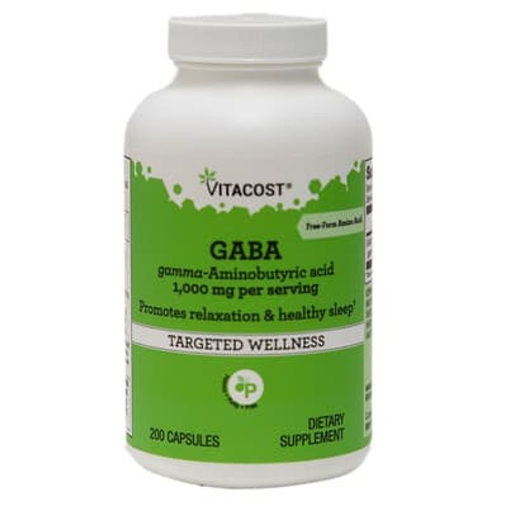Vitacost, GABA Gamma - Aminobutyric Acid, 1000 mg per serving, 200 Capsules