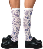 Белые гольфы с цветным принтом в виде птиц (Цвет: белый)