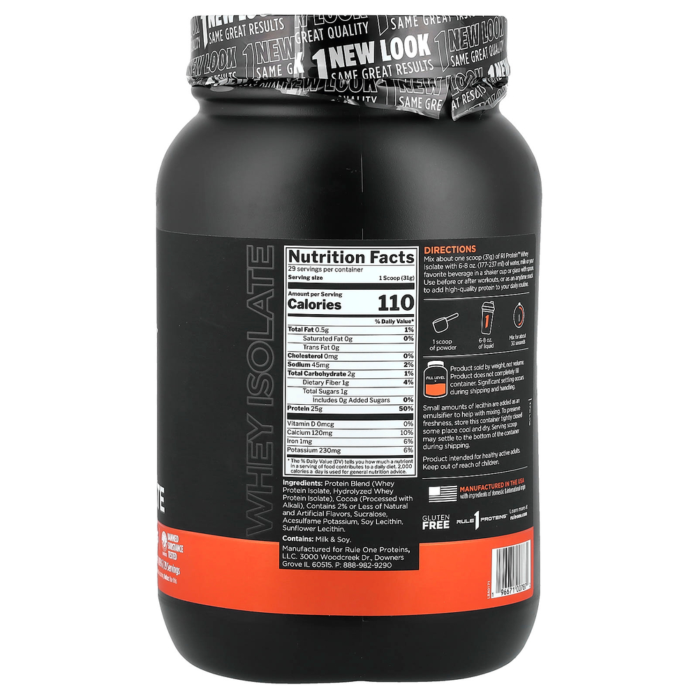 Rule One Proteins, R1 Protein™, сывороточный изолят, со вкусом кофе мокко, 899 кг (1,98 фунта)