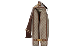 GUCCI Canvas With Leather Handbag Briefcase Men"s Brown
