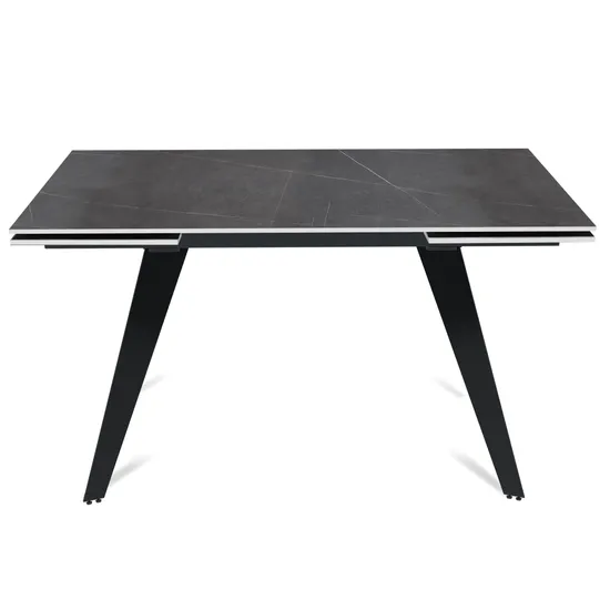 Стол "РЕЙН" 140-220, керамика Armani Grey матовый, опоры черный муар