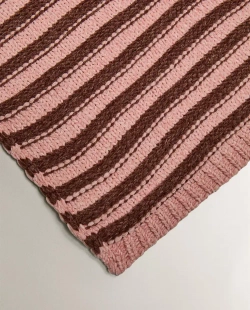 ZARA HOME ДЕТСКИЙ ПЛЕД В ПОЛОСКУ, РОЗОВЫЙ