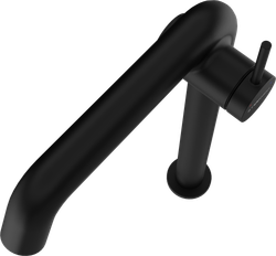 Смеситель для раковины STWORKI Лунд S25025BK + донный клапан SD-001BK матовый черный