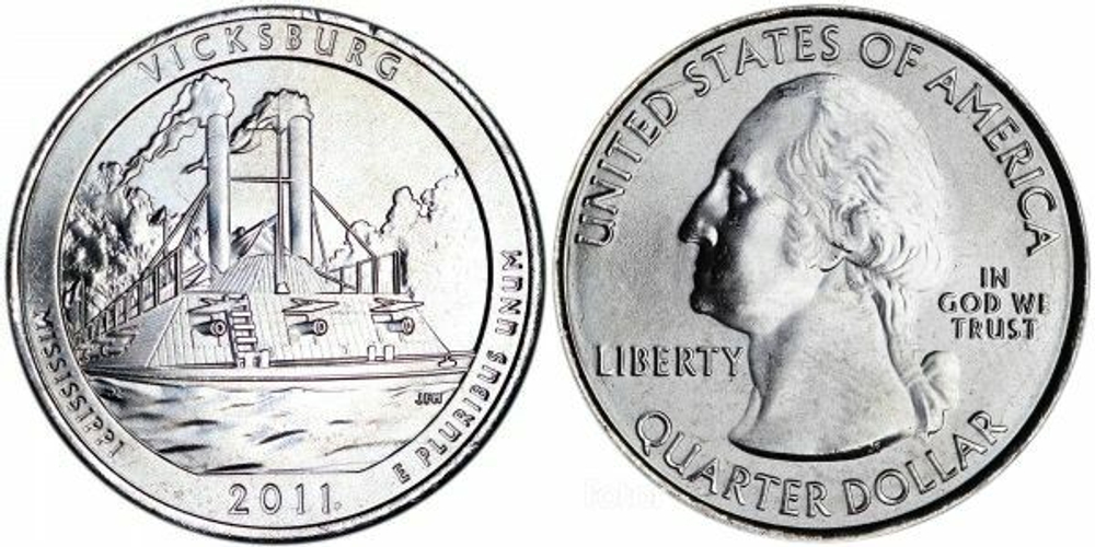 США 25 центов 2011 Квотеры «Парки США» 9 - Виксбург