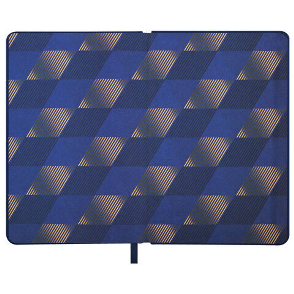 Ежедневник датированный 2023 А5 138x213 мм BRAUBERG "Goldy", цветной срез, синий, 114156