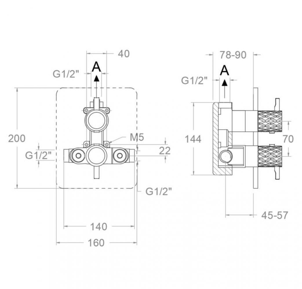 Встраиваемый термостатический смеситель для душа на 1 выход ODISEA JOYA 592421S