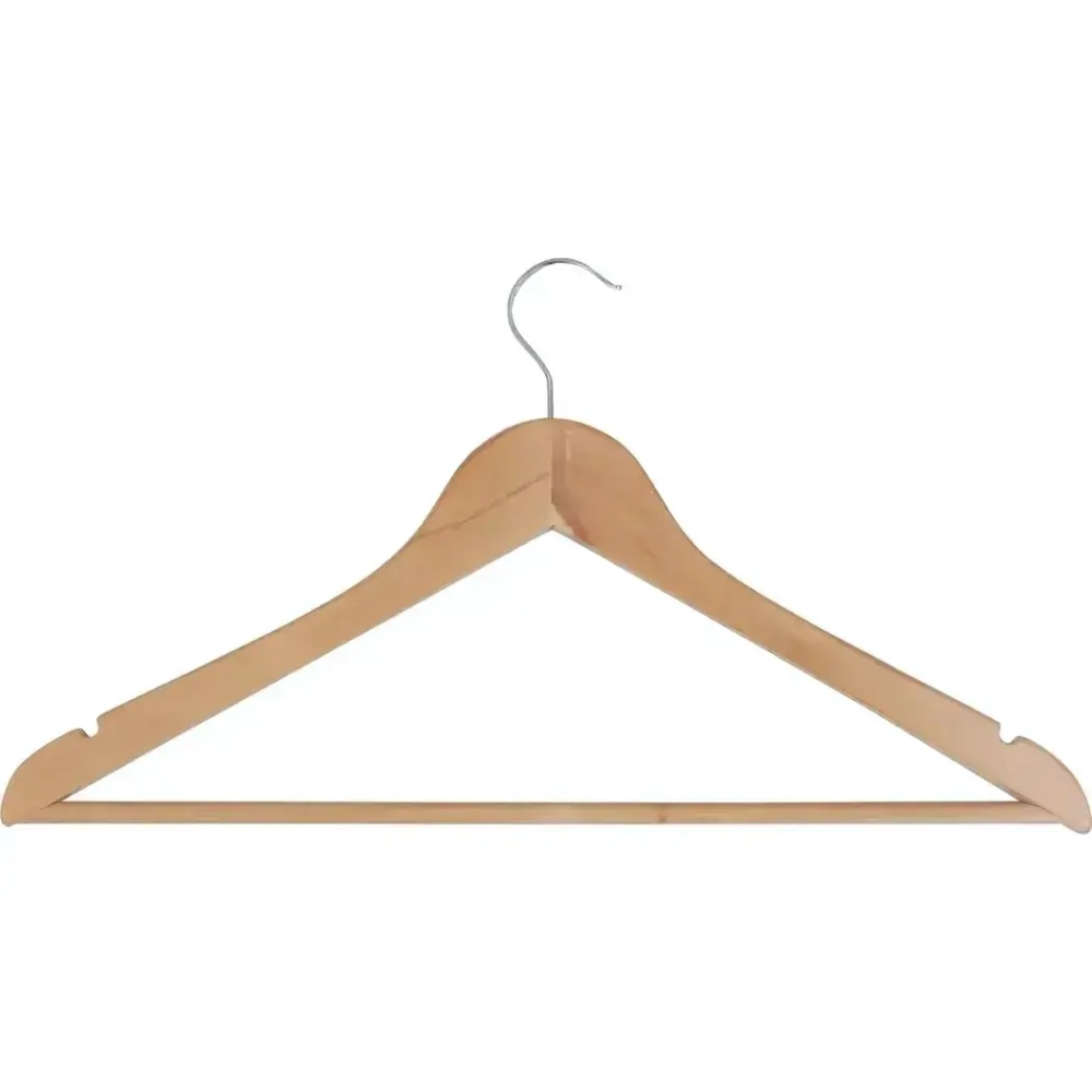 Вешалка деревянная W2-P с перекладиной (эконом)