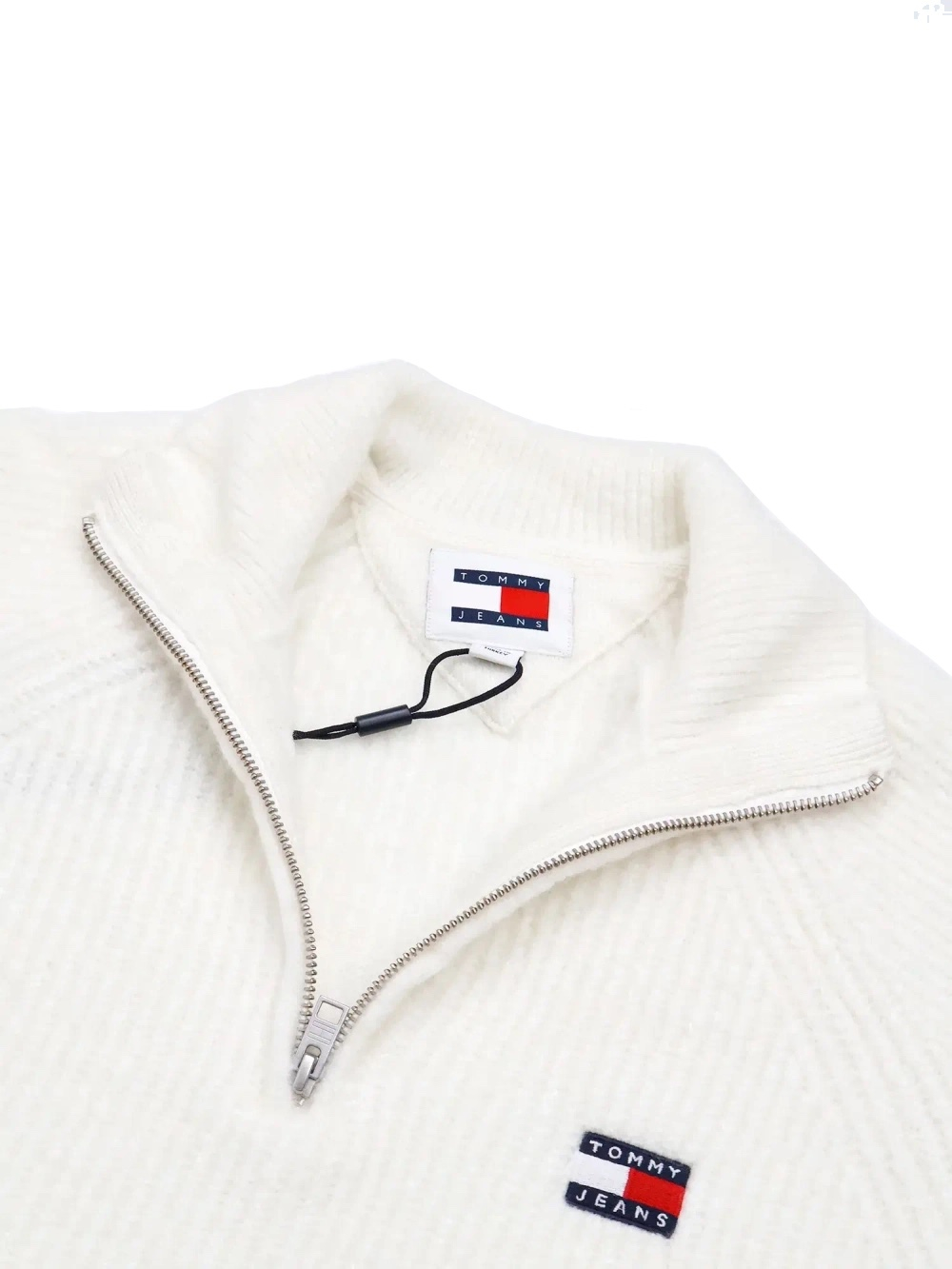 Свитер на молнии Tommy Jeans Quarter-Zip Raglan Ancient White Melange