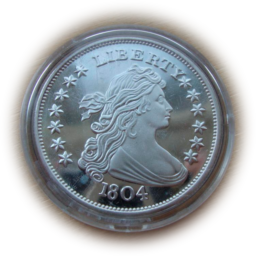 США раунд жетон доллар 1804 Либерти Draped Bust Dollar Монеты США СЕРЕБРО 62,2 гр