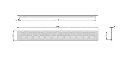 Решетка вентиляционная AQ VENTA 60*480 алюминий