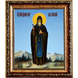 Дионисий Афонский, преподобный ктитор. Икона на холсте.