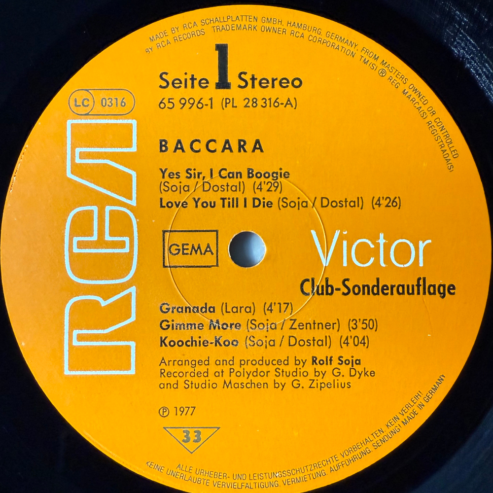 Baccara - Baccara (Германия 1977г.)