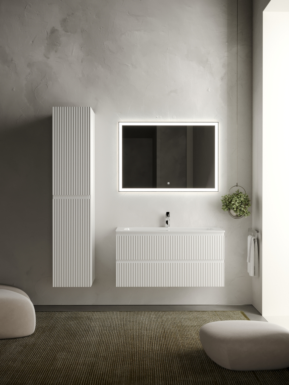 Тумба с раковиной Sancos Snob R 100 см SNR100W bianco