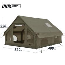 Надувная палатка UNIX Camp Sirius 4х3 зеленый (+ навес)