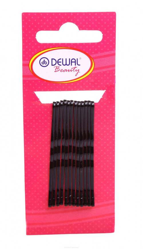 DEWAL BEAUTY Невидимки 50 мм волна, черные (1шт)