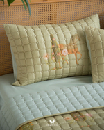 Комплект стеганного покрывала и 3 наволочек Soufiyan Matcha Green Hermodr 130220302 Иран