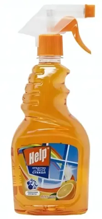 Средство для мытья стекол HELP с курком Апельсин 500 мл