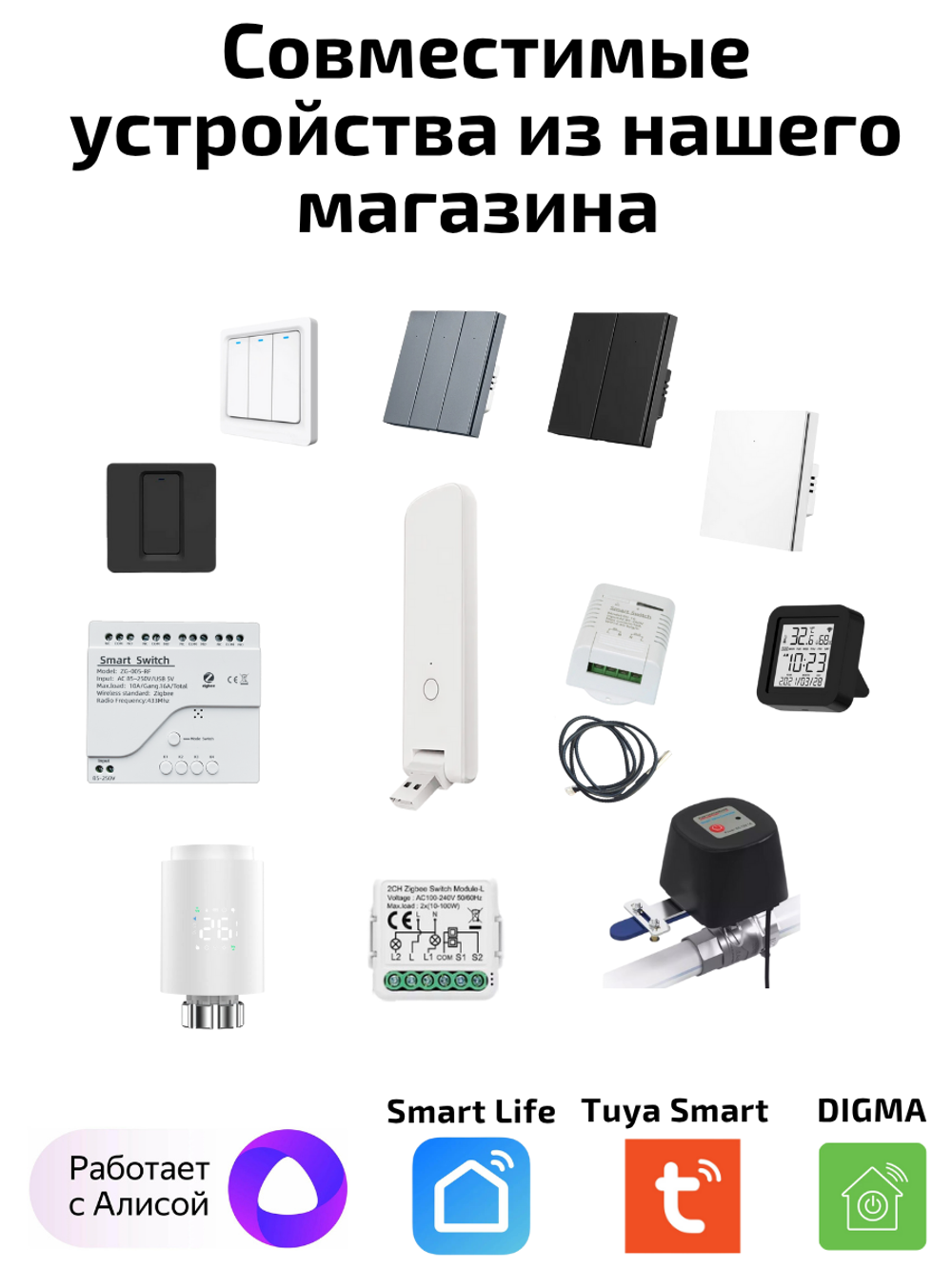 Умный хаб Tuya ZigBee Bluetooth BLE Wi-Fi для Умного Дома