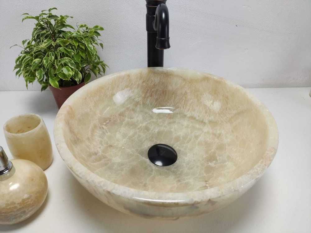 Раковина из оникса Bowl Yellow TinLip BO-61062 40*40*15