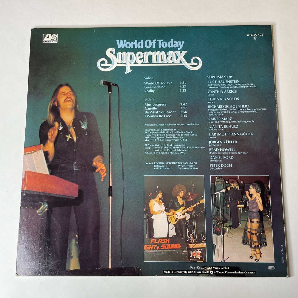 Винтажная виниловая пластинка LP Supermax World Of Today (Германия 1977) Lovemachine