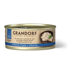 Grandorf chicken with seabass in broth влажный корм для кошек, куриная грудка с сибасом - 70 г