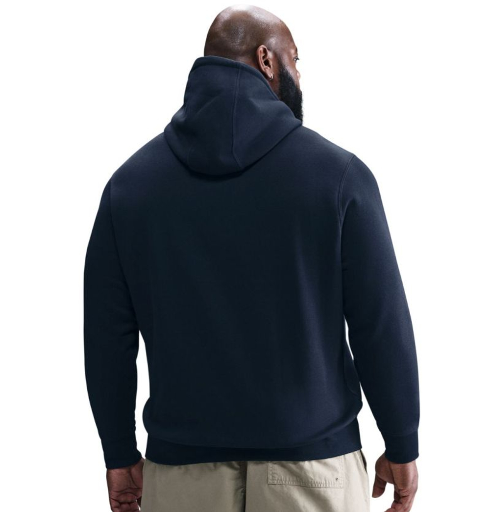 Куртка теннисная Nike Club Fleece Pullover - obsidian/obsidian/white