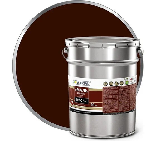 Эмаль ПФ-266 Красно-Корич 20кг Лакра