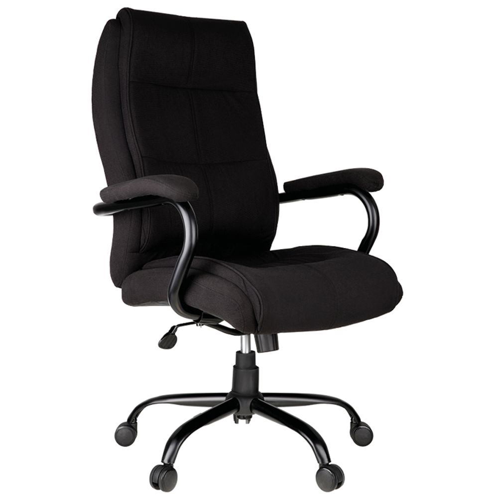 Кресло руководителя Helmi HL-ES02 "Extra Strong" повышенной прочности, ткань черно-серая, до 200кг