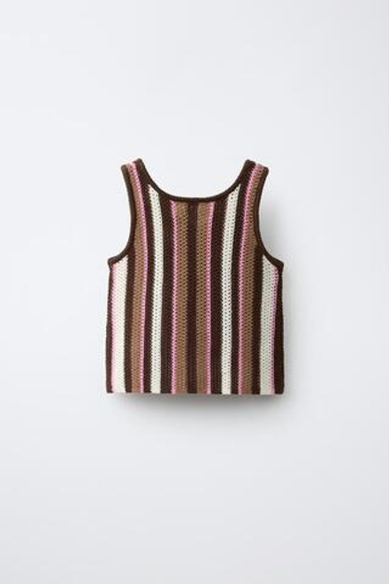 ZARA ТОП В ПОЛОСКУ, ОТТЕНКИ КОРИЧНЕВОГО