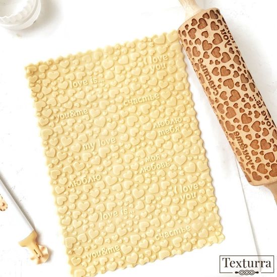 Скалка с узором Сердечки с признаниями