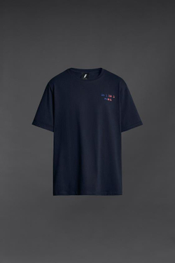 ZARA ФУТБОЛКА С ПРИНТОМ PARIS, МОРСКОЙ СИНИЙ