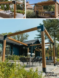 Опора бруса 100x100 UNO - 1 шт, цвет графит, с шурупами