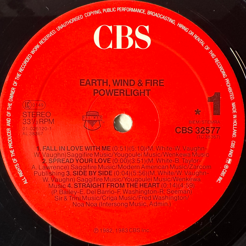 Earth, Wind & Fire ‎– Powerlight (Голландия)