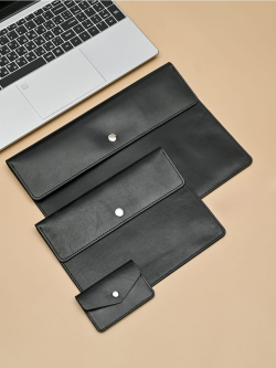 Папка А4 из натуральной кожи для документов (чёрный)