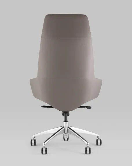 Кресло руководителя Bow серая экокожа