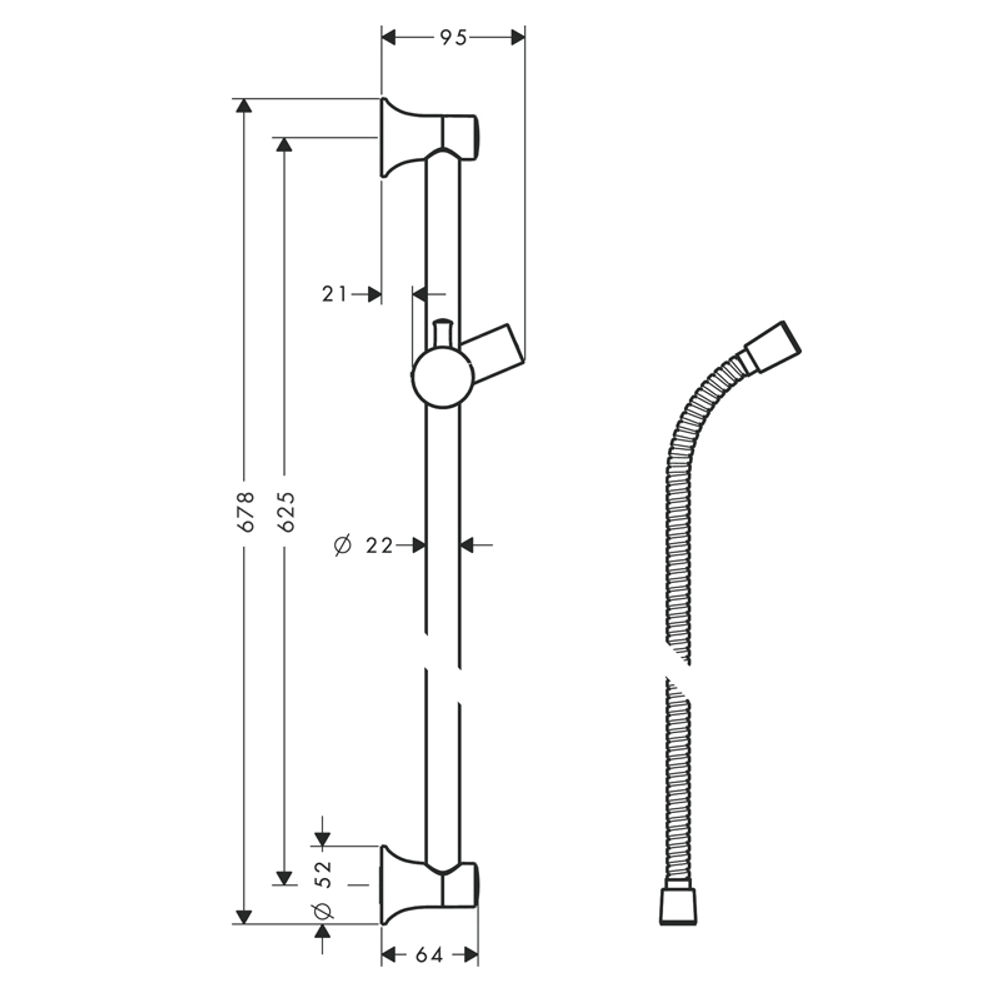 Штанга для душа Hansgrohe Unica'Classic Croma 100 27617000