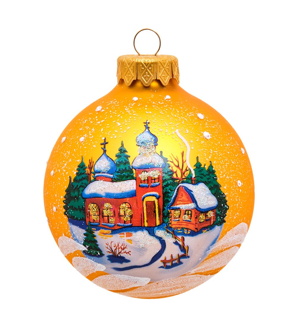 НФШ-1015 Ел. украшение Шар «Часовня» 85 мм